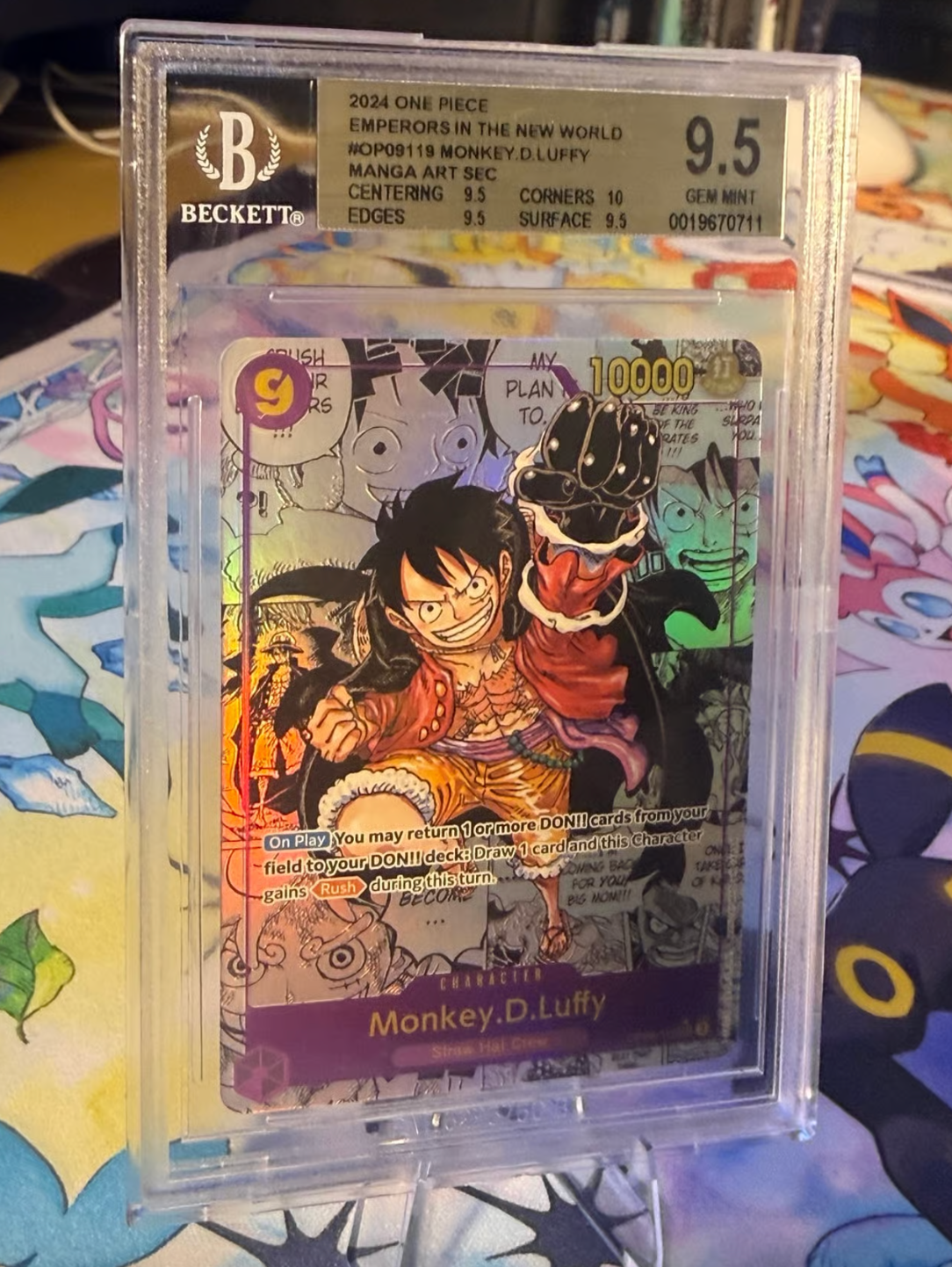 One Piece TCG Monkey D. Luffy Manga Art SEC OP09-119 - BGS 9.5 Gem Mint - Emperors in the New World - 2nd Anniversary Rare