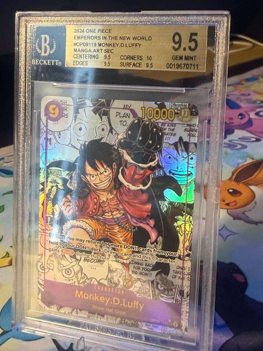 One Piece TCG Monkey D. Luffy Manga Art SEC OP09-119 - BGS 9.5 Gem Mint - Emperors in the New World - 2nd Anniversary Rare